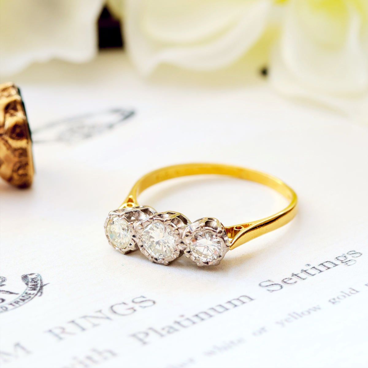 Much Desired Vintage Trilogy Diamond Engagement Ring