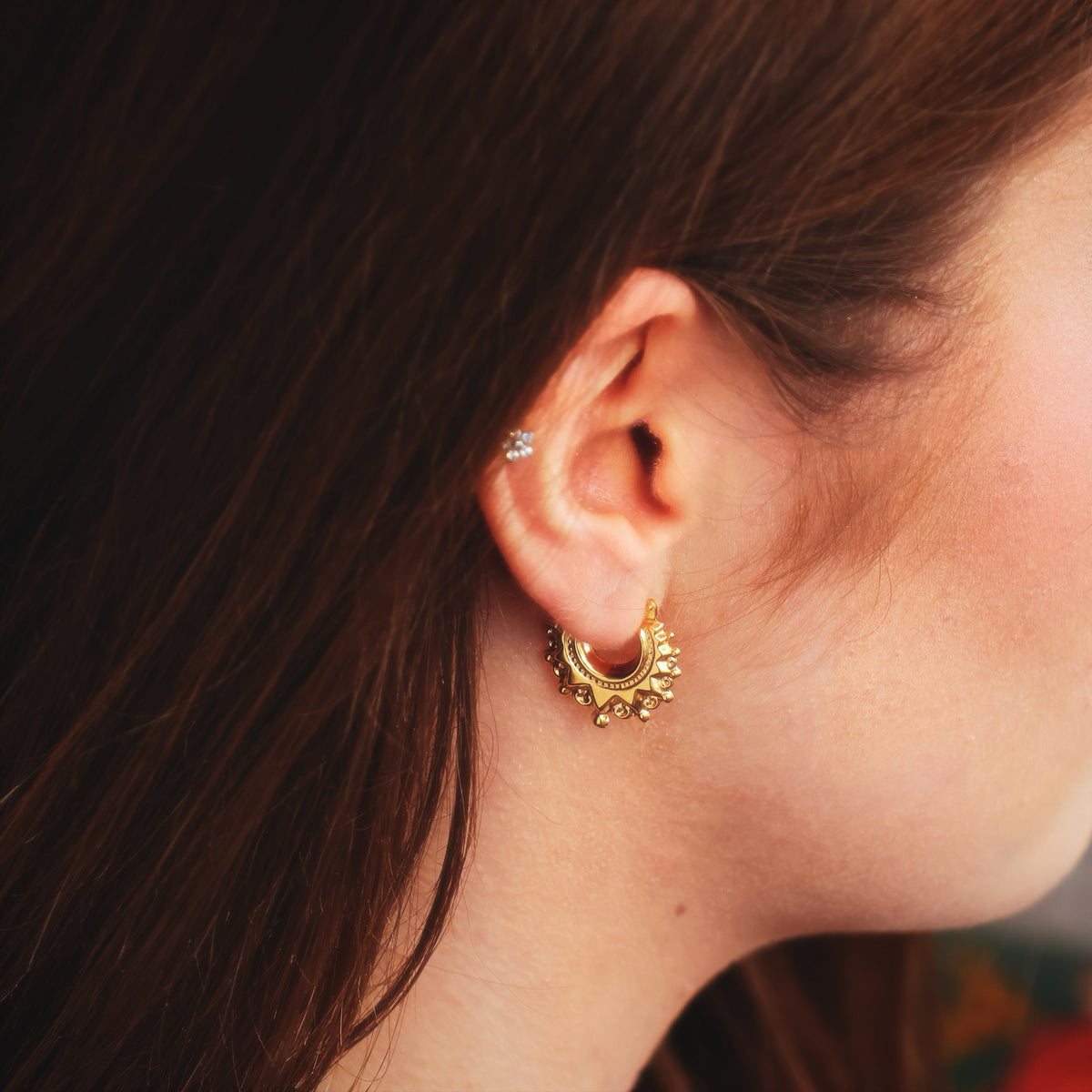 Vintage UNOAERRE 9ct Gold Creole Earrings