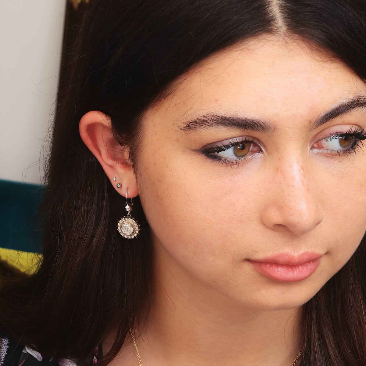 Antique 1880's Silver Aesthetic Movement Earrings