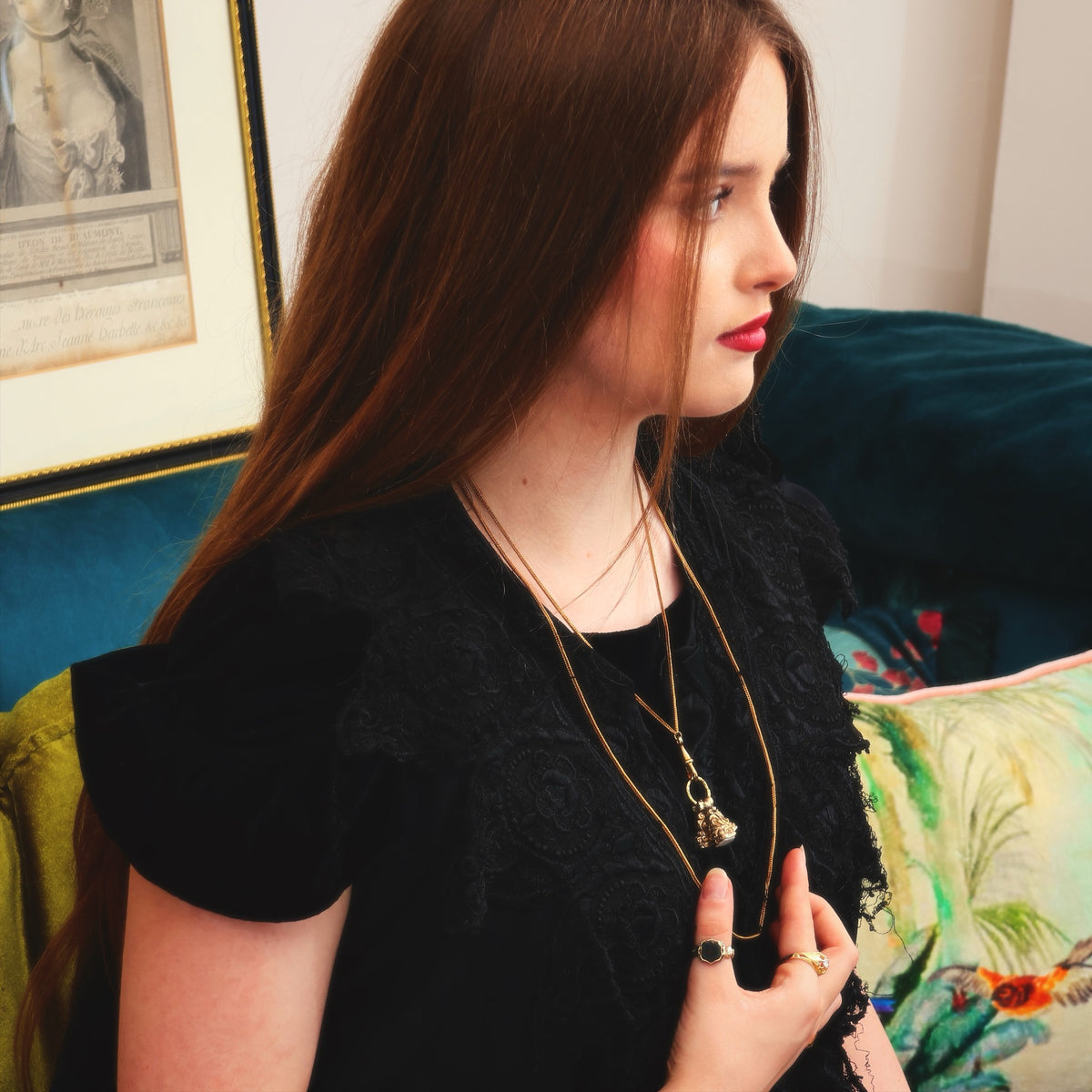 Quirky Trio of Georgian Seal Fobs Necklace