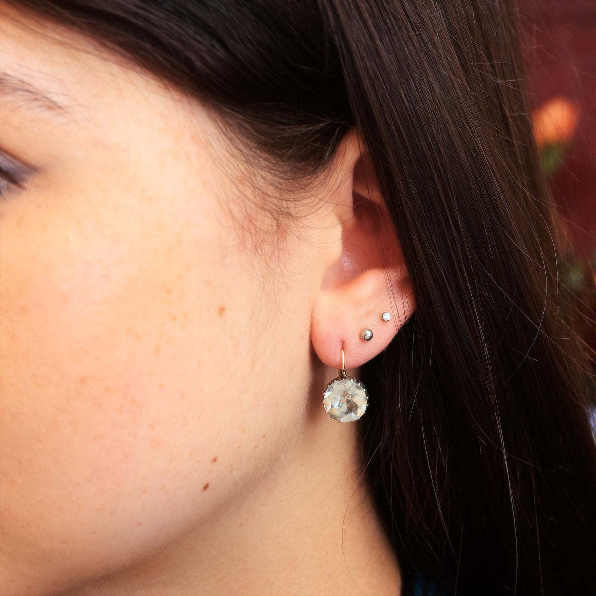 Antique Georgian Foiled Paste Earrings