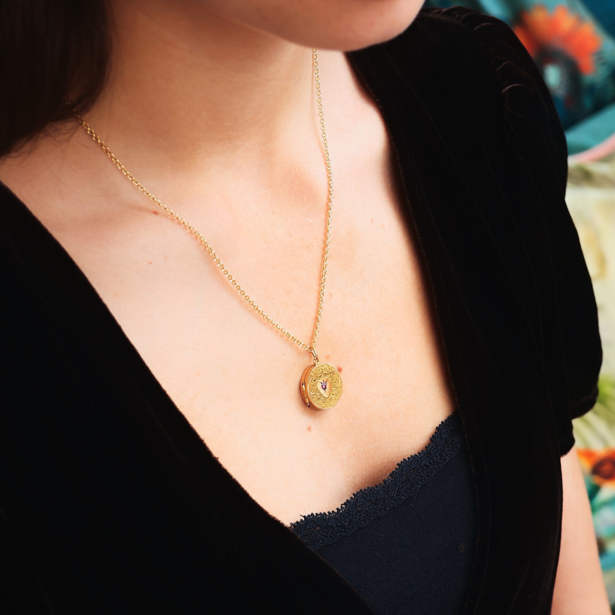 Once Beloved Date 1903 15ct Gold Ruby Locket