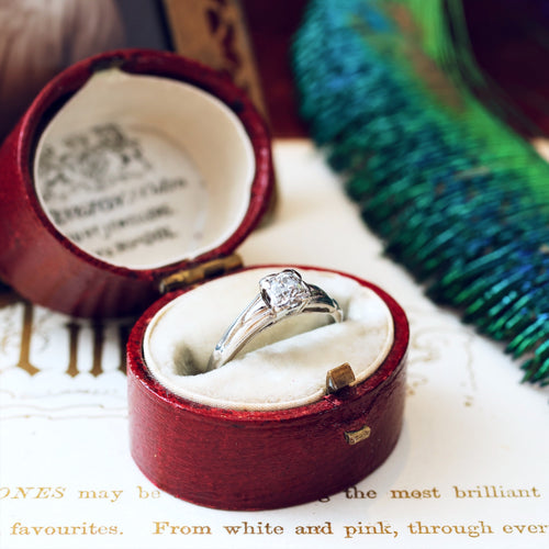 Vintage 1940's Platinum Diamond Engagement Ring