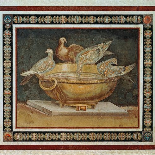 Exquisitely Antique Doves of Pliny Cameo Brooch
