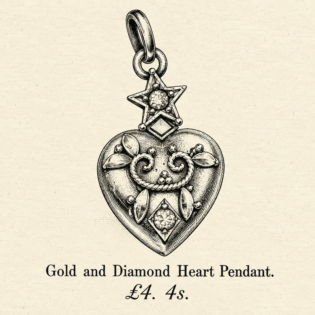 Antique Keepsake Victorian Diamond Heart Pendant