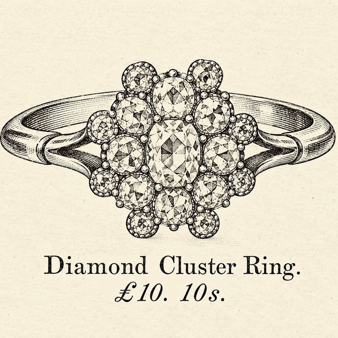 Unique Hand Crafted Antique Diamond Rosette Ring
