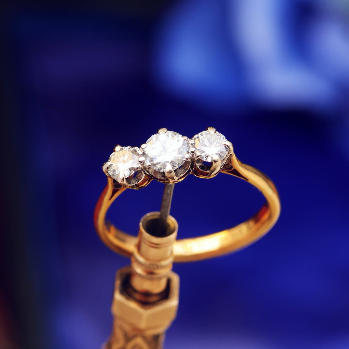 Vintage Date 1936 Diamond Trilogy Engagement Ring