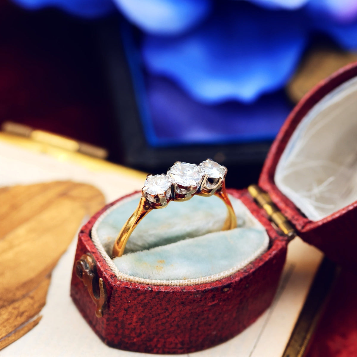 Vintage Date 1936 Diamond Trilogy Engagement Ring