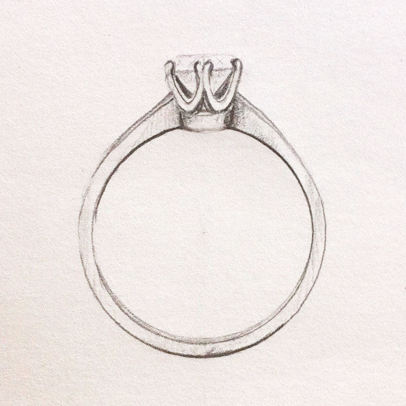 Antique Champagne 'Tiffany' Style Diamond Engagement Ring