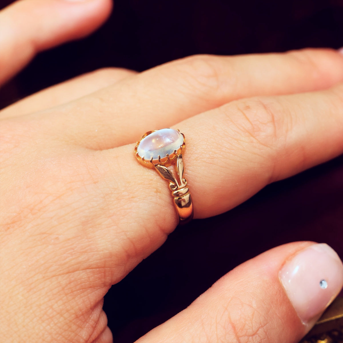 Magical Antique Date 1899 Blue Moonstone Ring