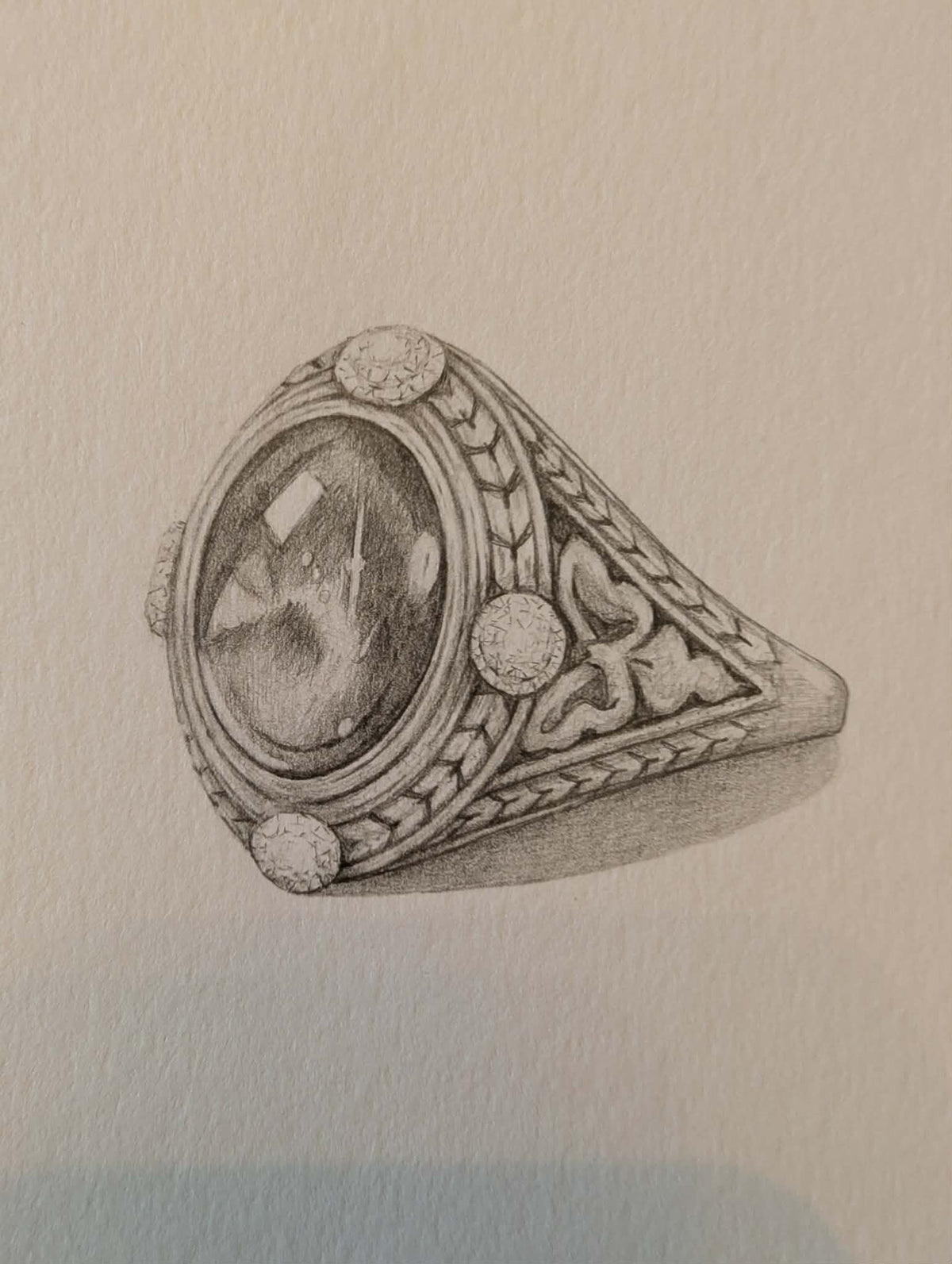 Antique Arts & Crafts Garnet & Diamond Ring