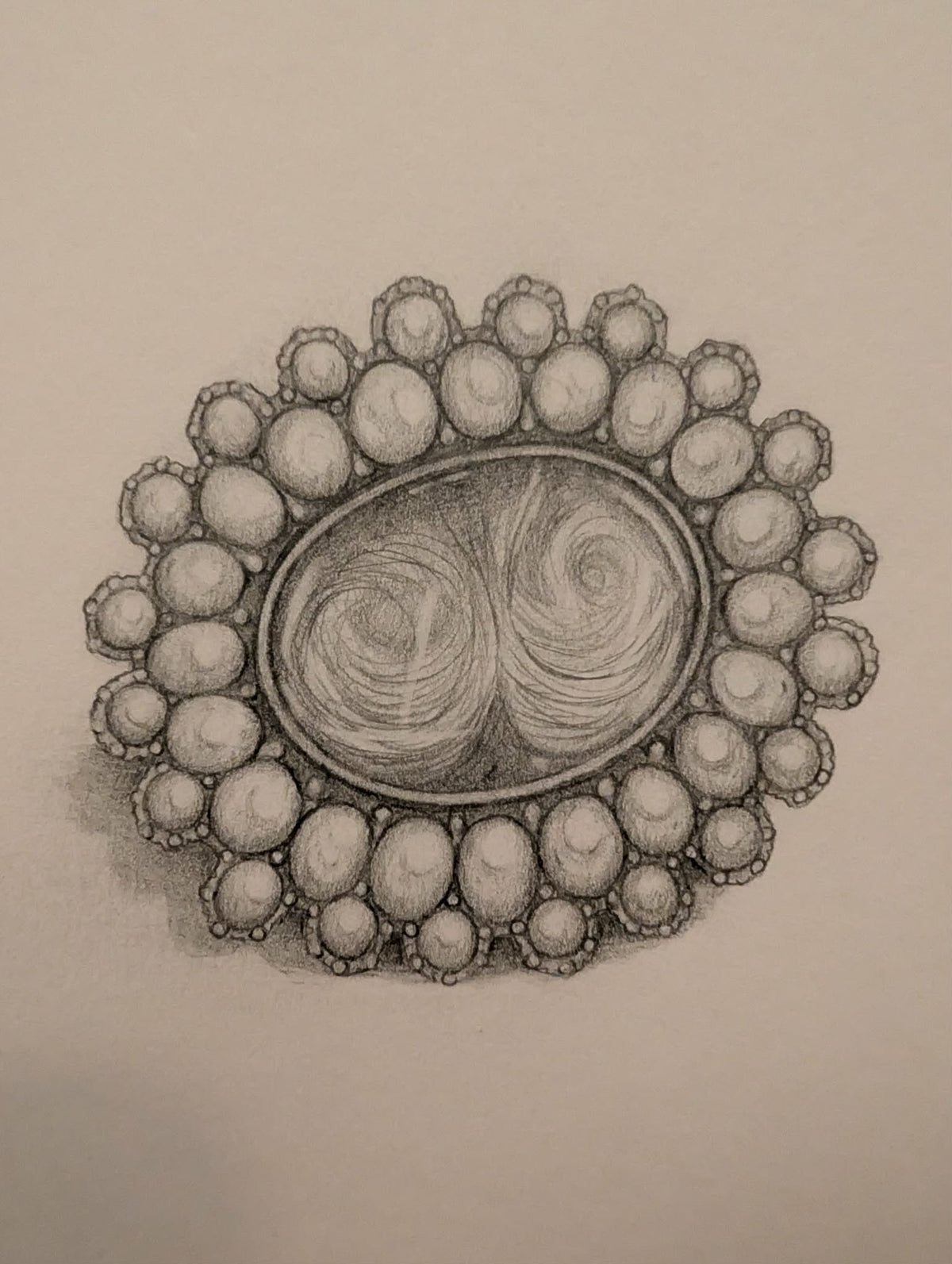 Darling Little Georgian Seed Pearl Fichu Pin Brooch