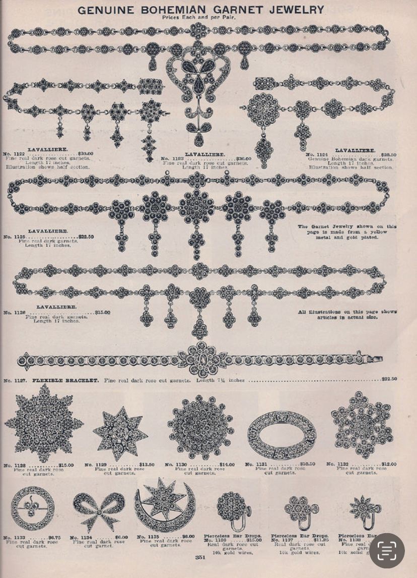 Darling Vintage Bohemian Garnet Drop Earrings