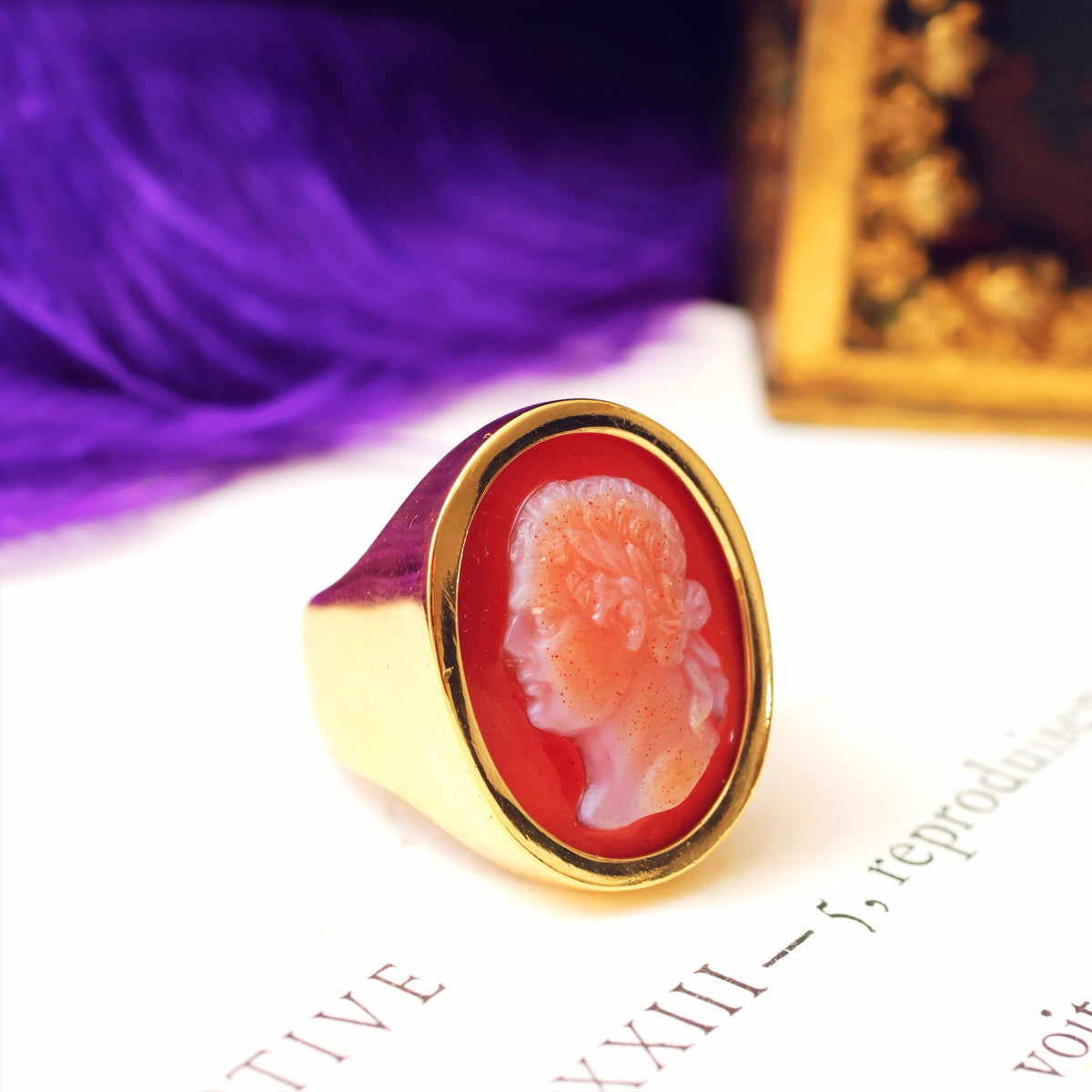 Antique Carnelian Cameo of Emperor Vespasian