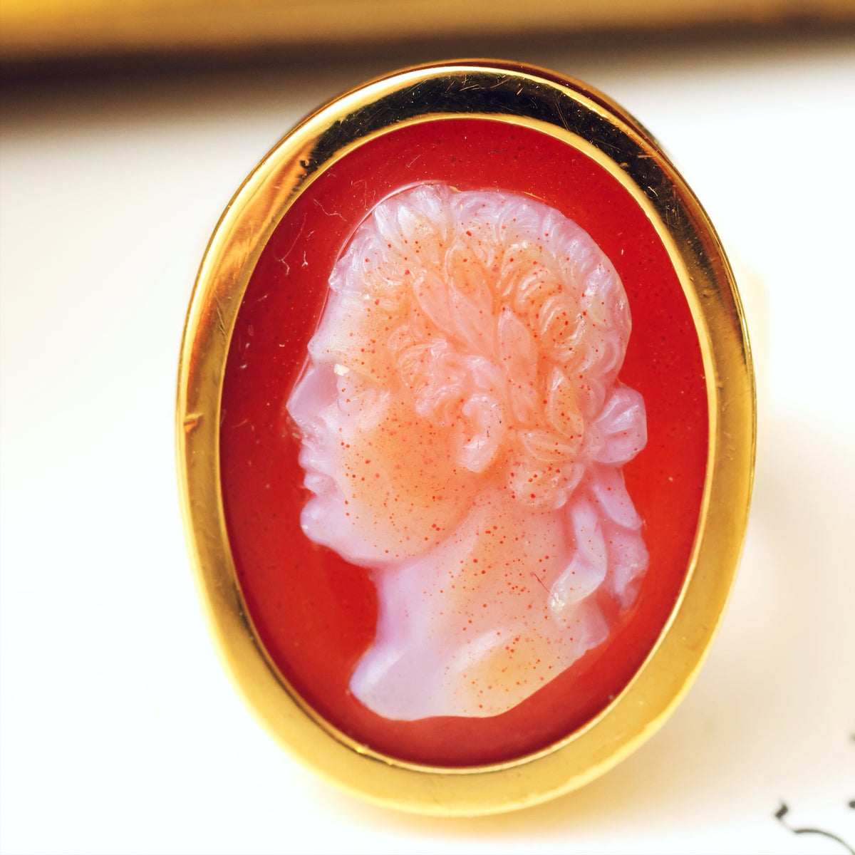 Antique Classical Carnelian Cameo of Emperor Domitian