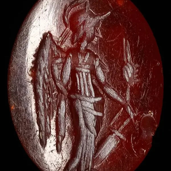 Angelic Antique Romanesque Carnelian Intaglio Ring