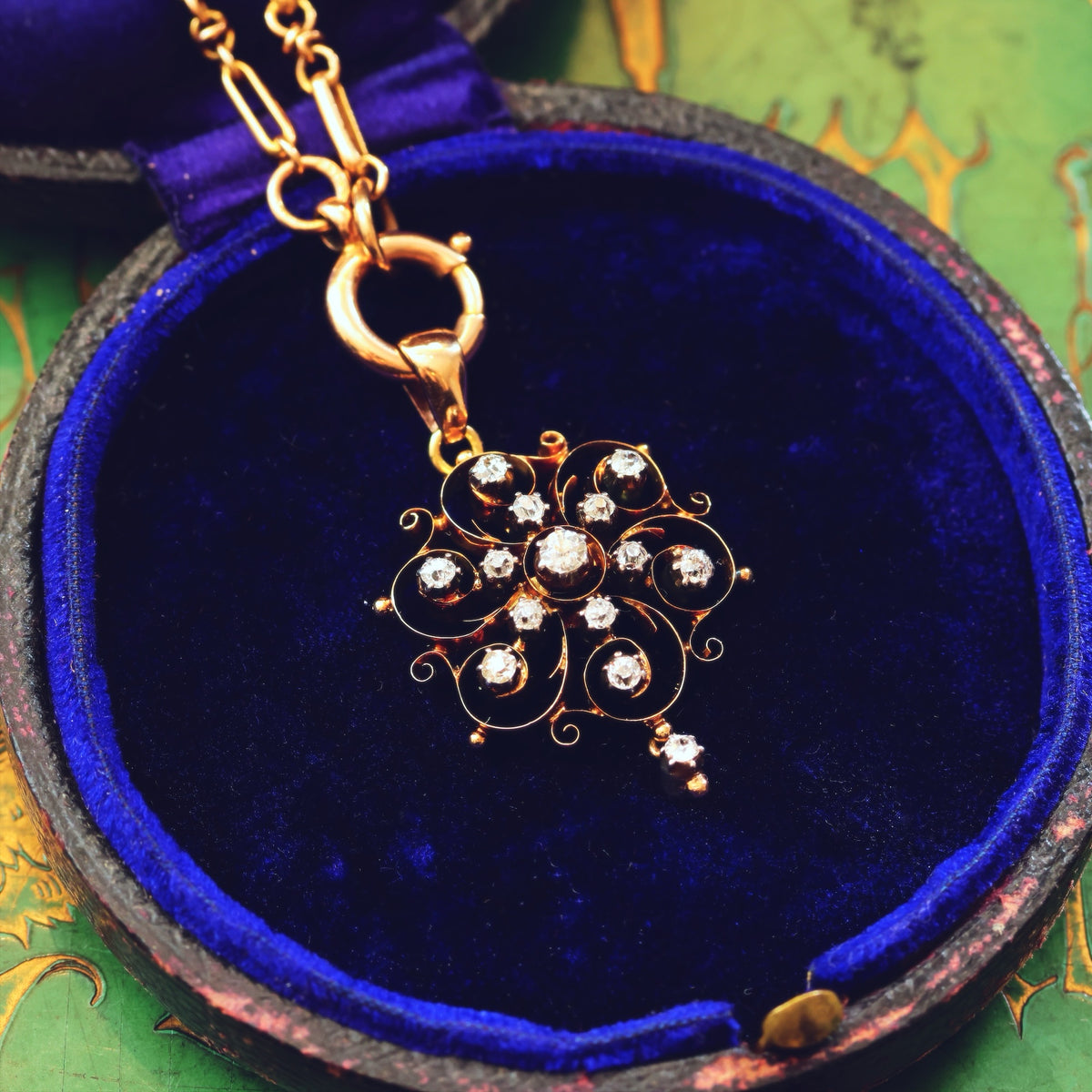Antique 15ct Gold Diamond Pendant