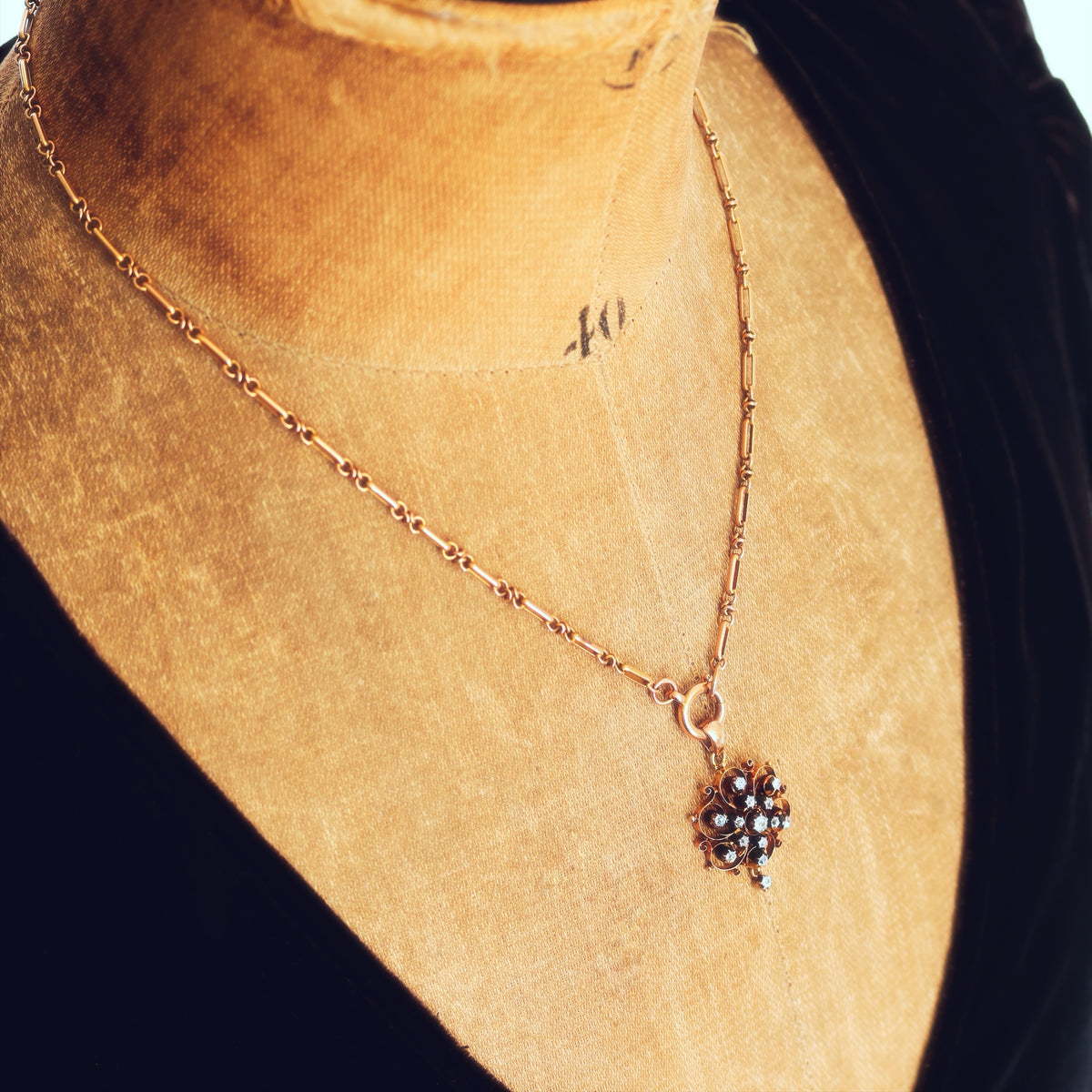 Finest Lovely! Antique 15ct Gold Diamond Pendant