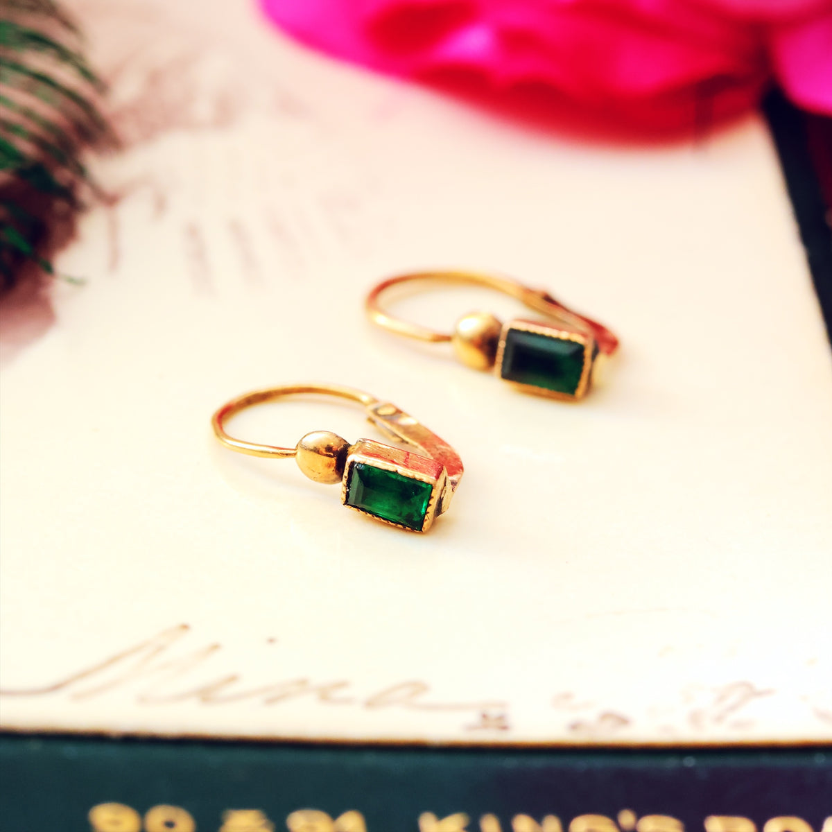 Antique 18ct Gold French Dormeuse Earrings