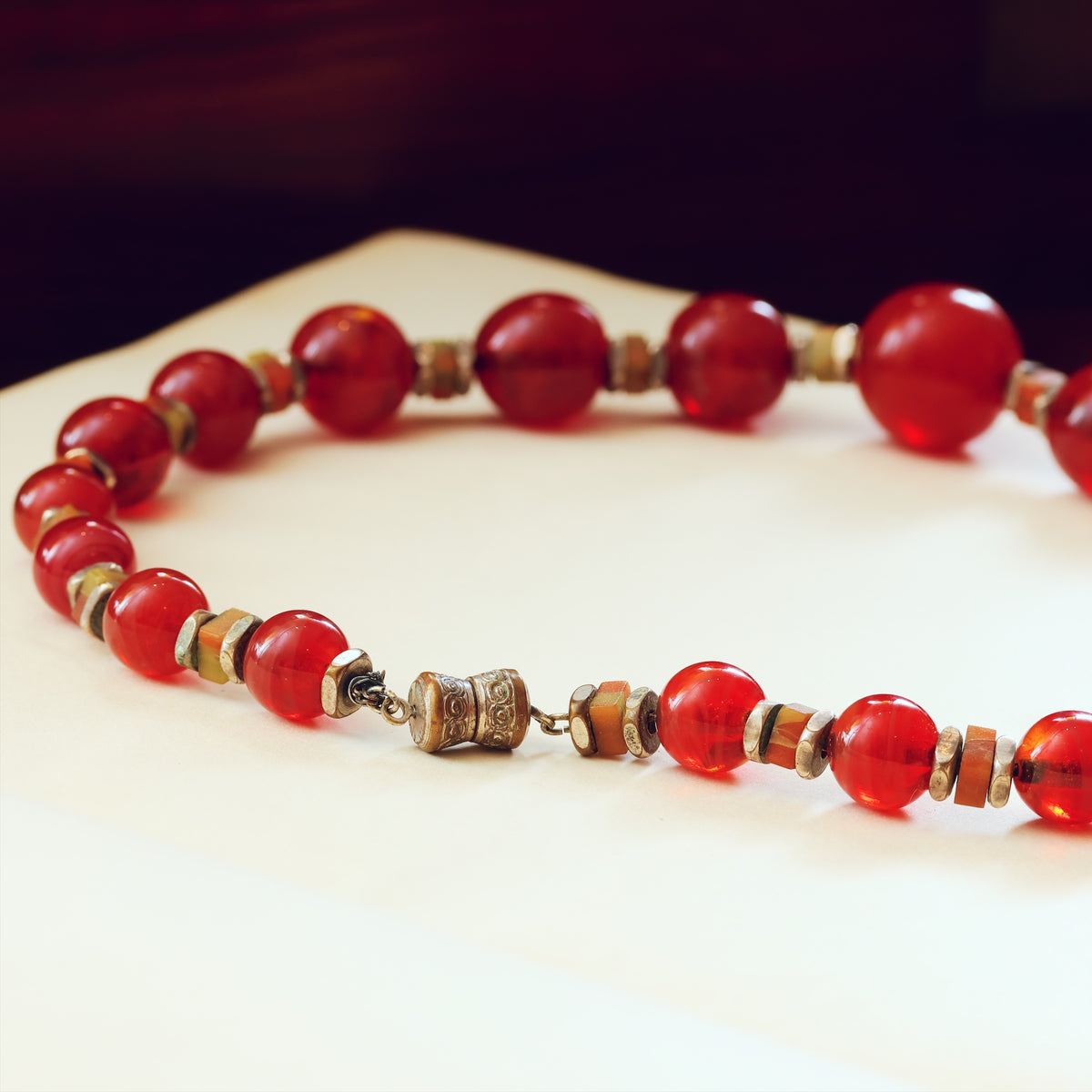 1920's Art Deco Resin Bead Necklace