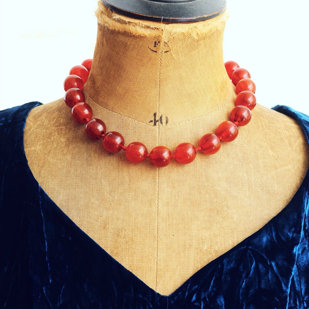 1920's Art Deco Resin Bead Necklace