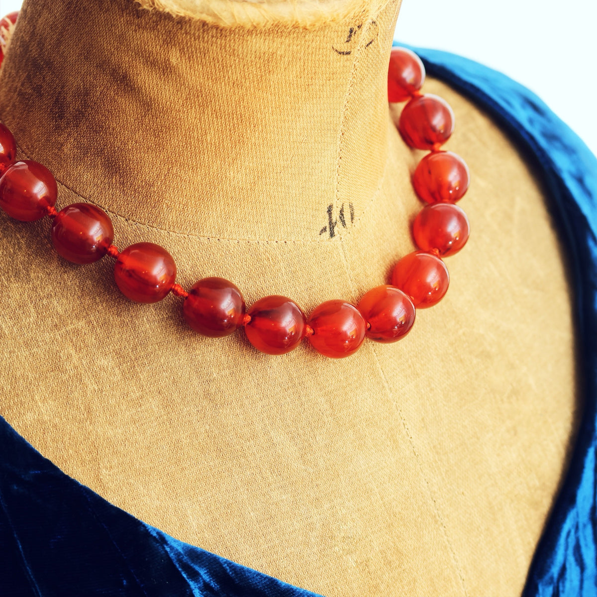 1920's Art Deco Resin Bead Necklace