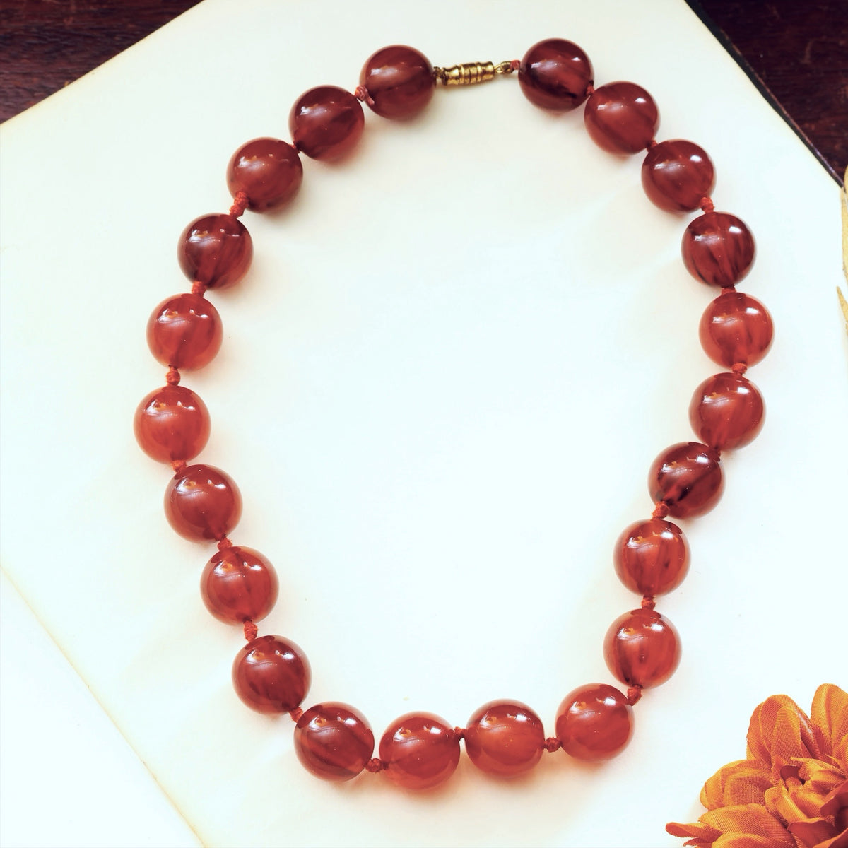 1920's Art Deco Resin Bead Necklace