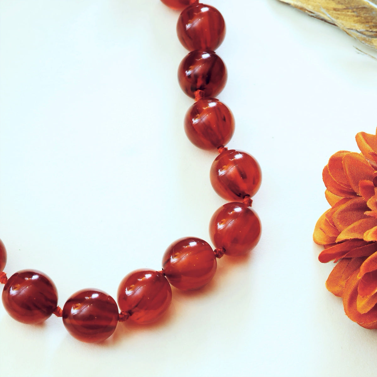 1920's Art Deco Resin Bead Necklace