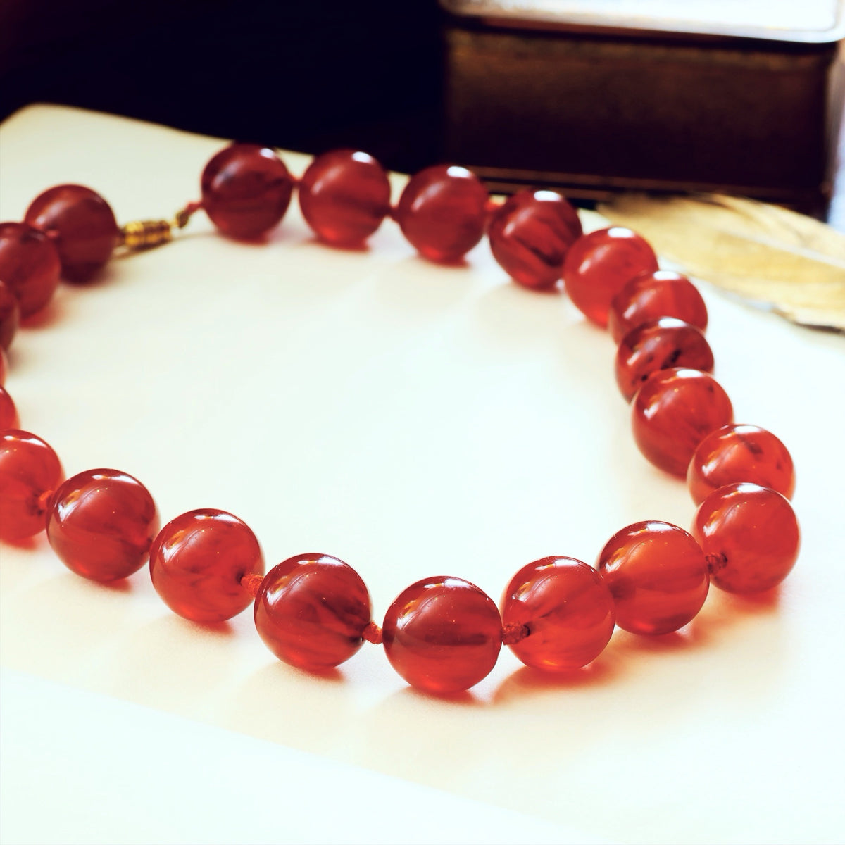 1920's Art Deco Resin Bead Necklace