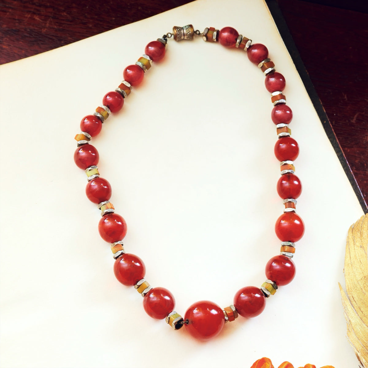 1920's Art Deco WMF Art Glass Bead Necklace