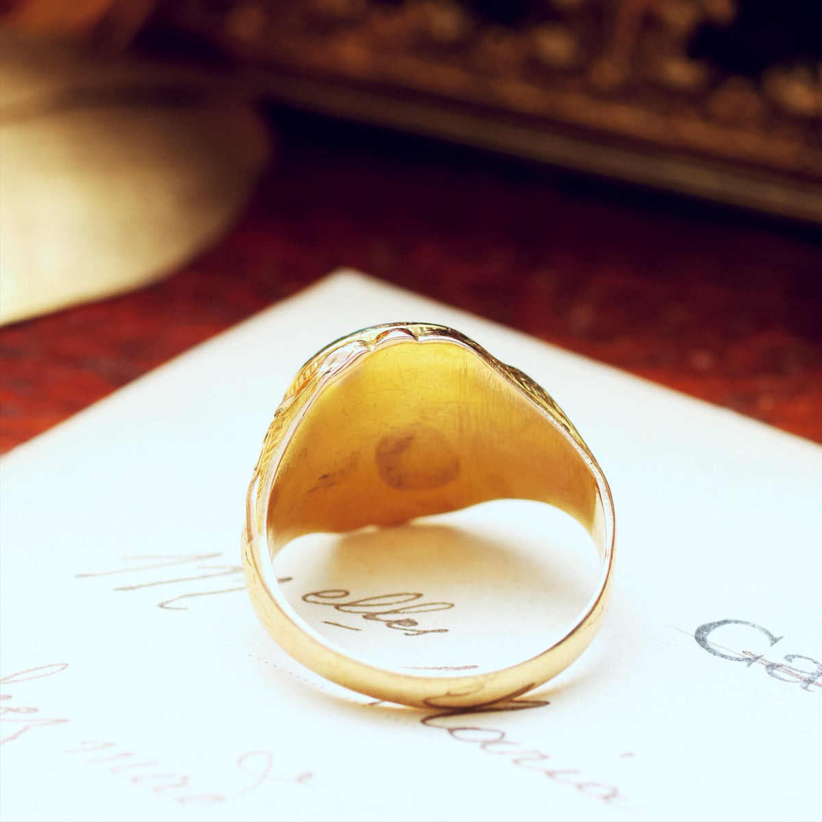 Antique 9ct Gold Bloodstone Signet Ring