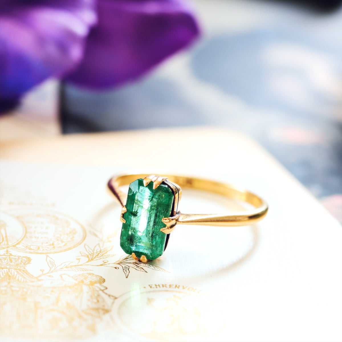 Vintage Specimen Emerald Dress Ring