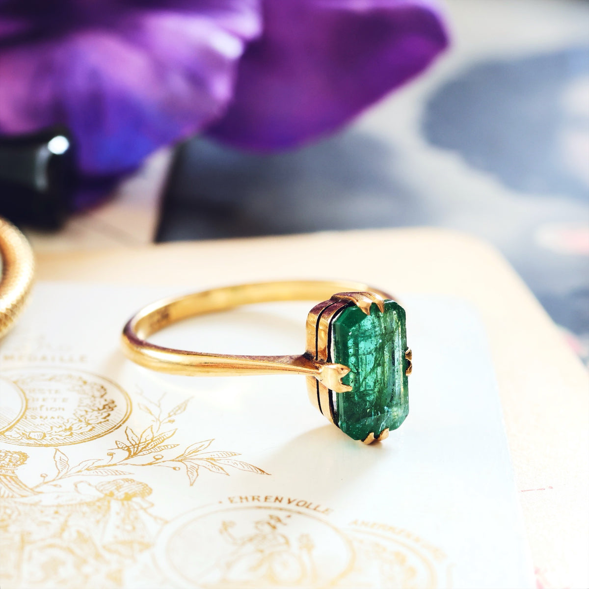Vintage Specimen Emerald Dress Ring