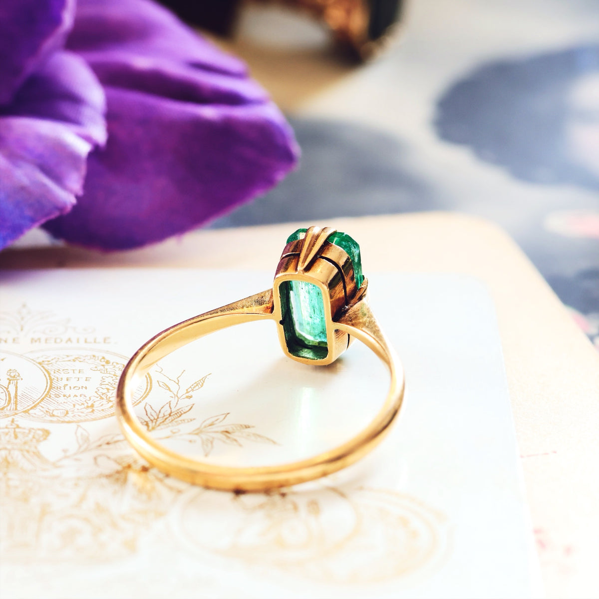 Vintage Specimen Emerald Dress Ring