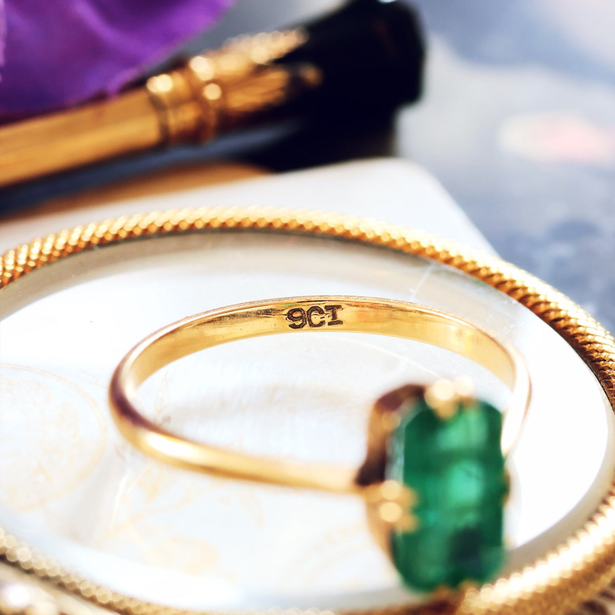 Vintage Specimen Emerald Dress Ring