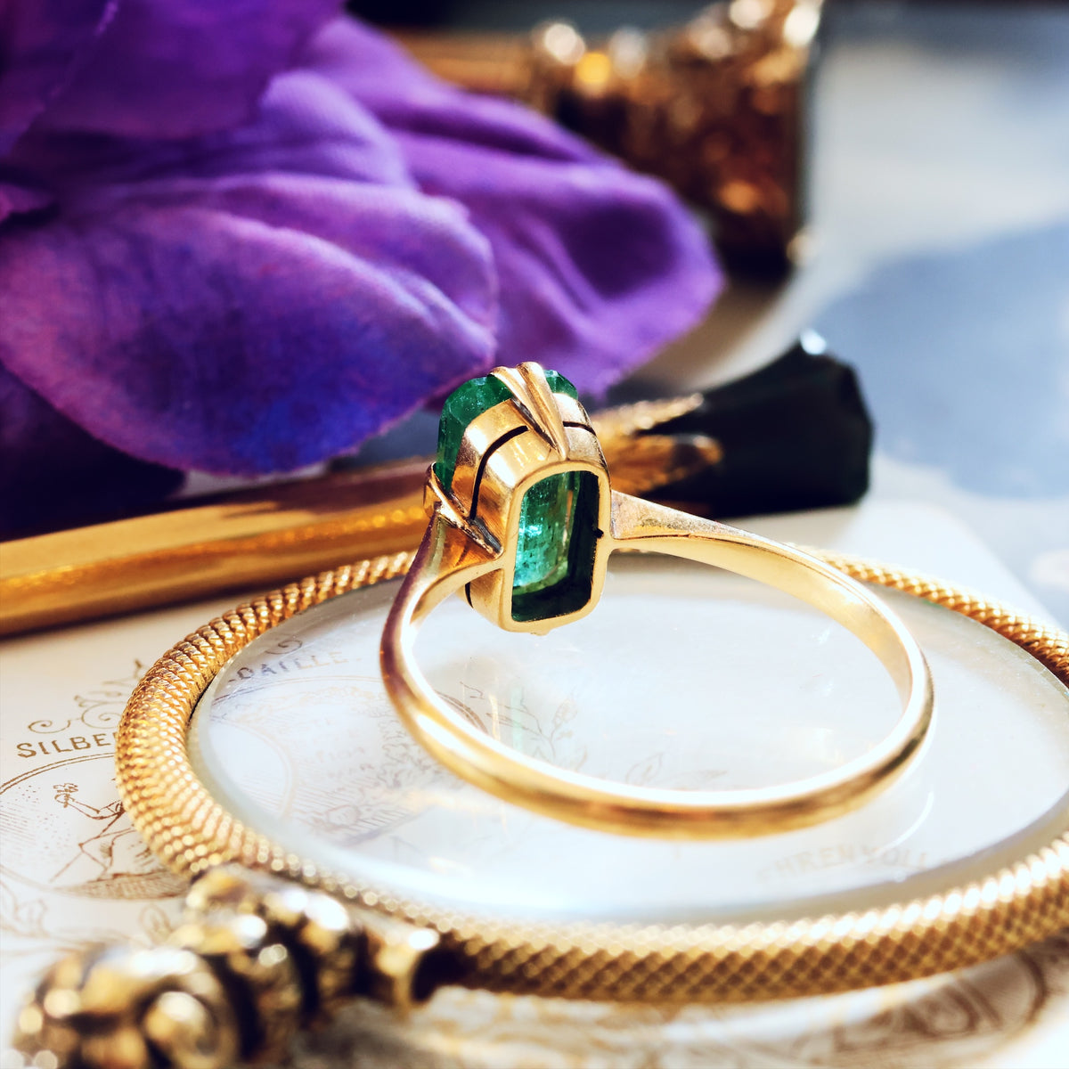 Vintage Specimen Emerald Dress Ring