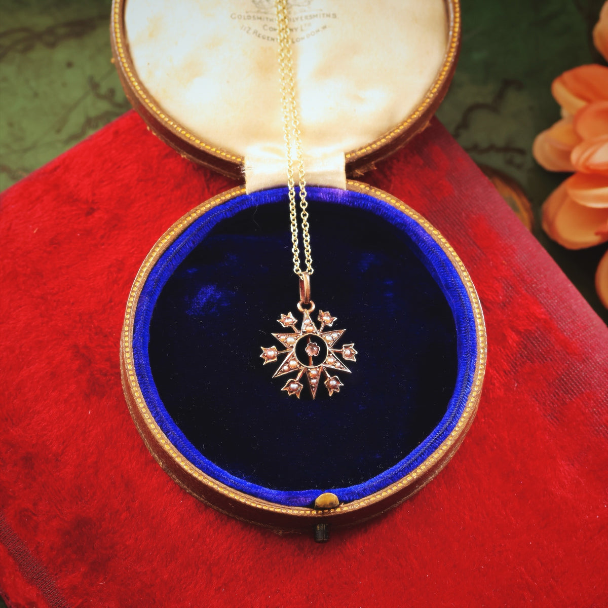 Antique Victorian Amethyst & Pearl Starburst Pendant