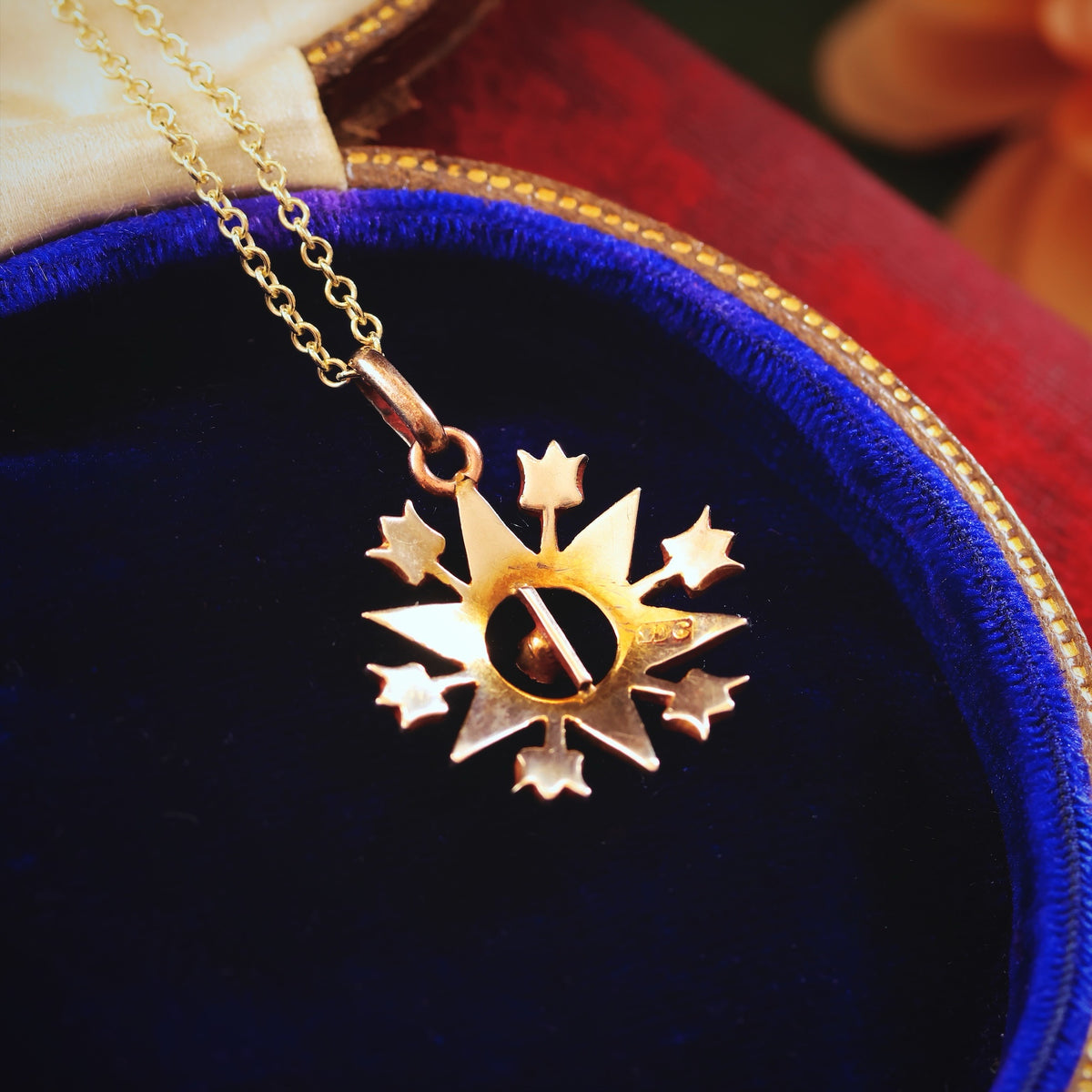 Antique Victorian Amethyst & Pearl Starburst Pendant