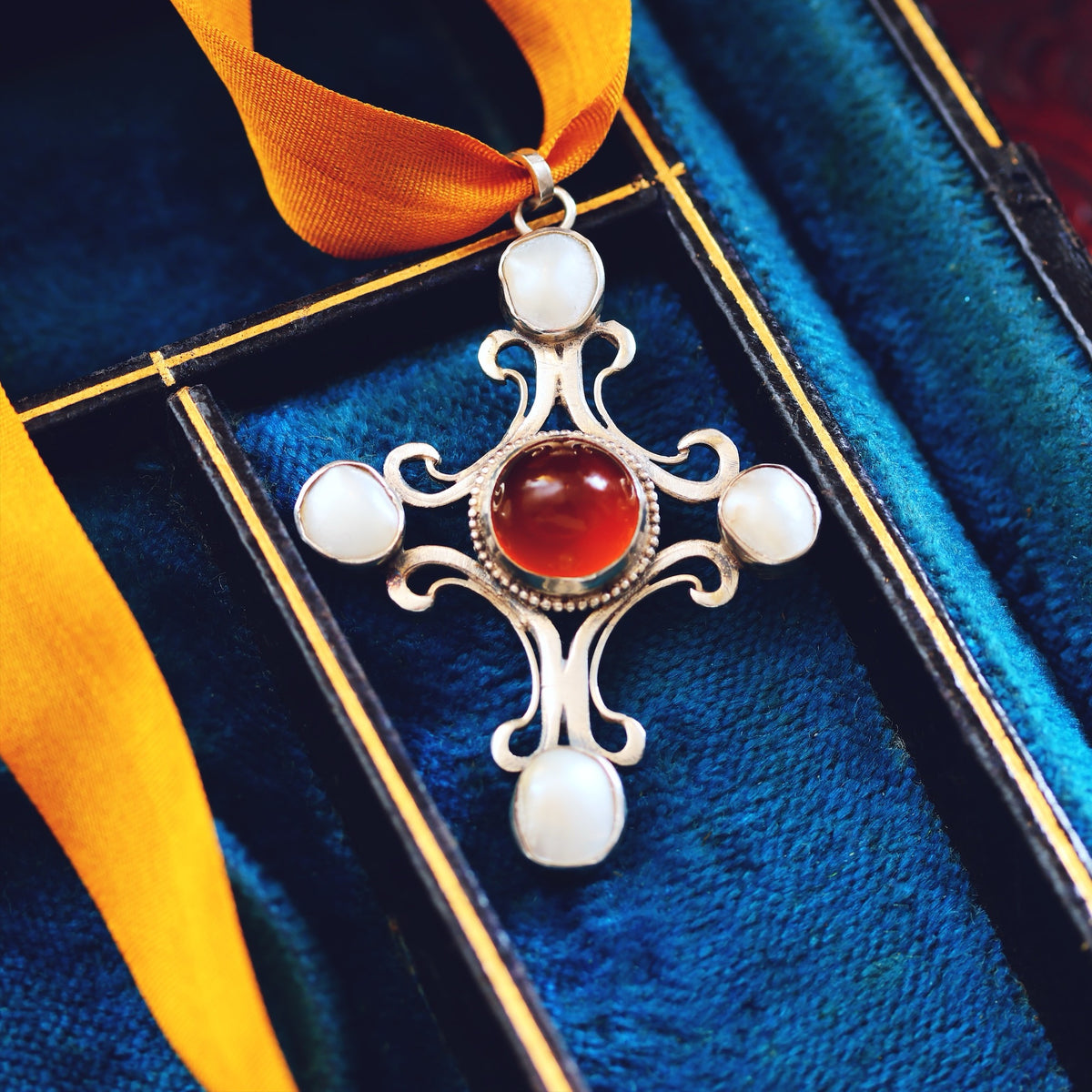 Antique Austro Hungarian Gothic Cross Pendant