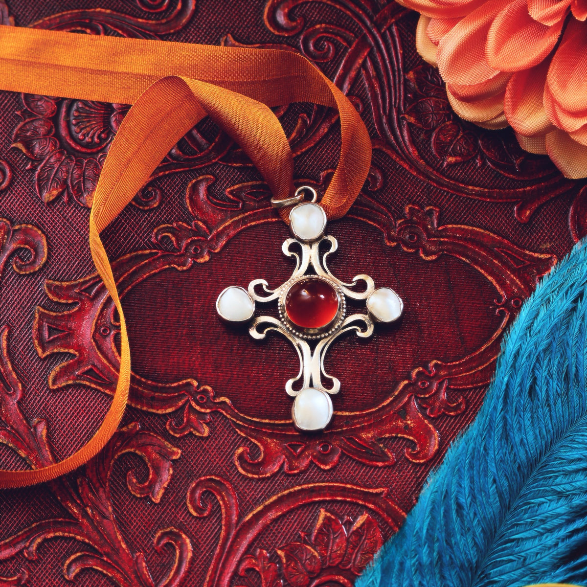 Antique Austro Hungarian Gothic Cross Pendant