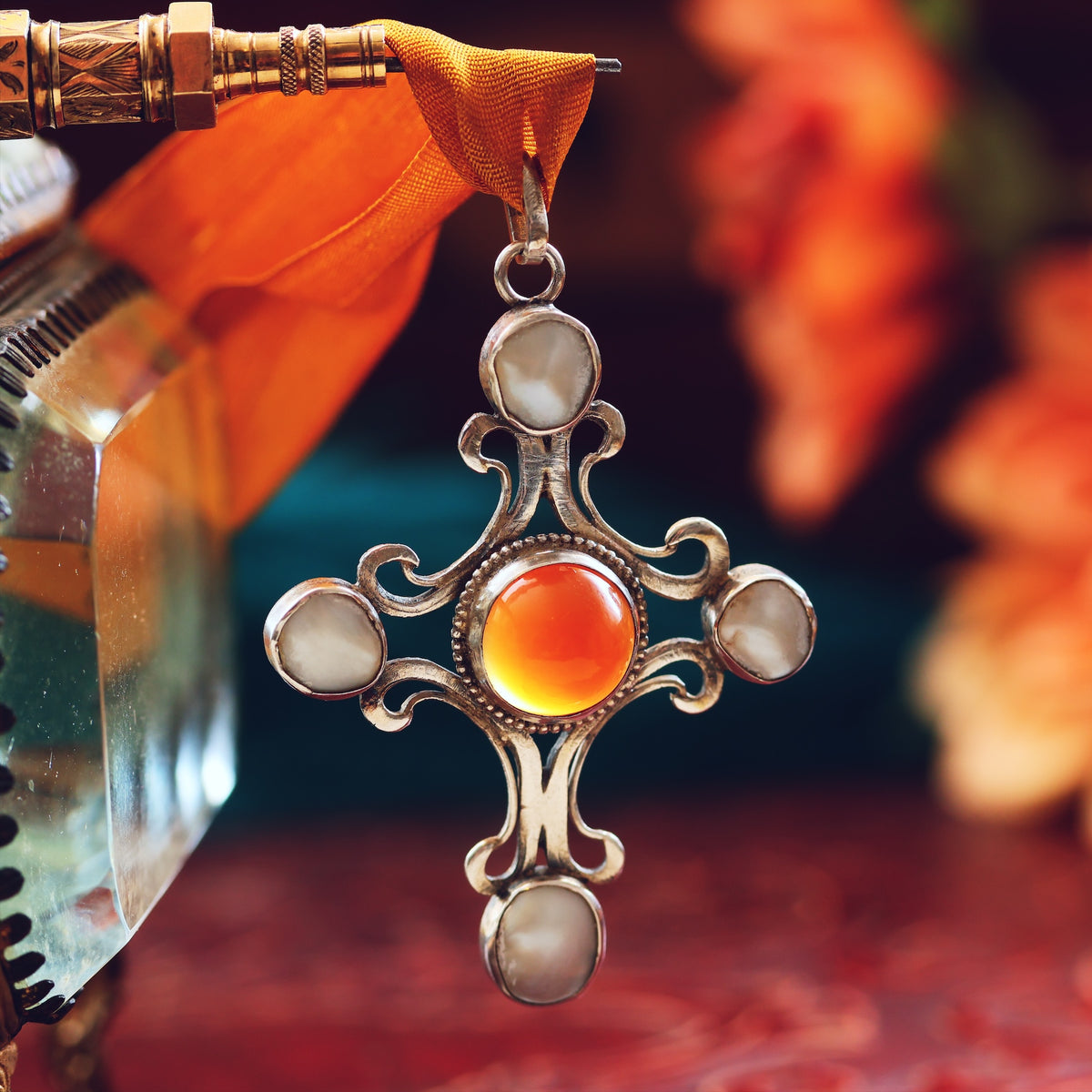 Antique Austro Hungarian Gothic Cross Pendant