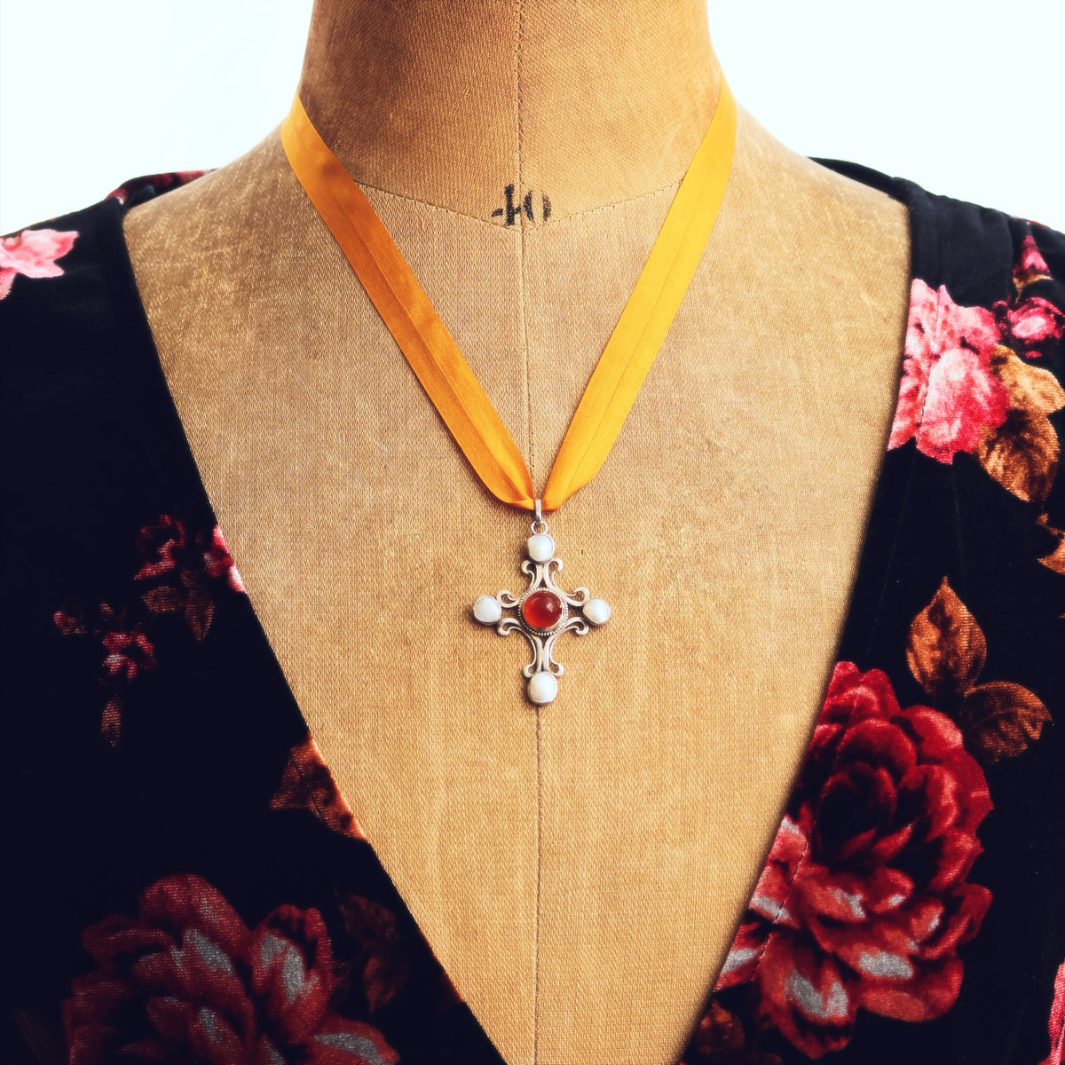 Antique Austro Hungarian Gothic Cross Pendant