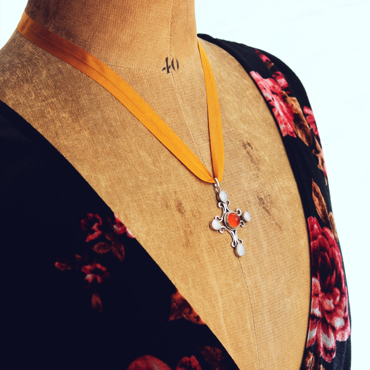 Antique Austro Hungarian Gothic Cross Pendant