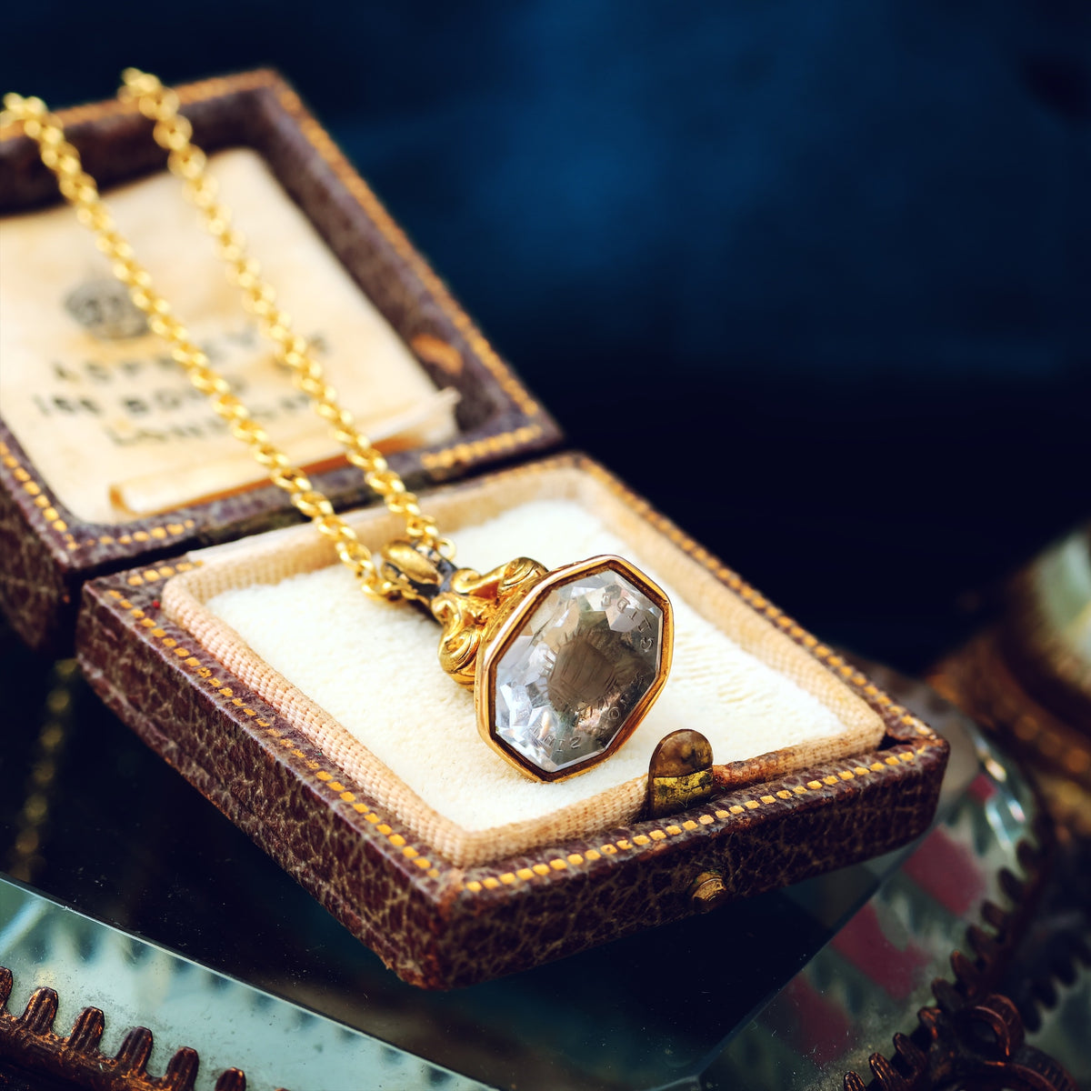 Antique 'BE THIS 'BOOK' YOUR GUIDE' Intaglio Seal Fob