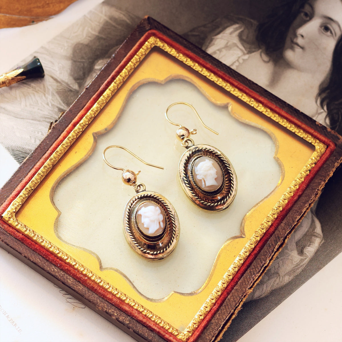 Antique Historical Revival Victorian Cameo Earrings – Fetheray