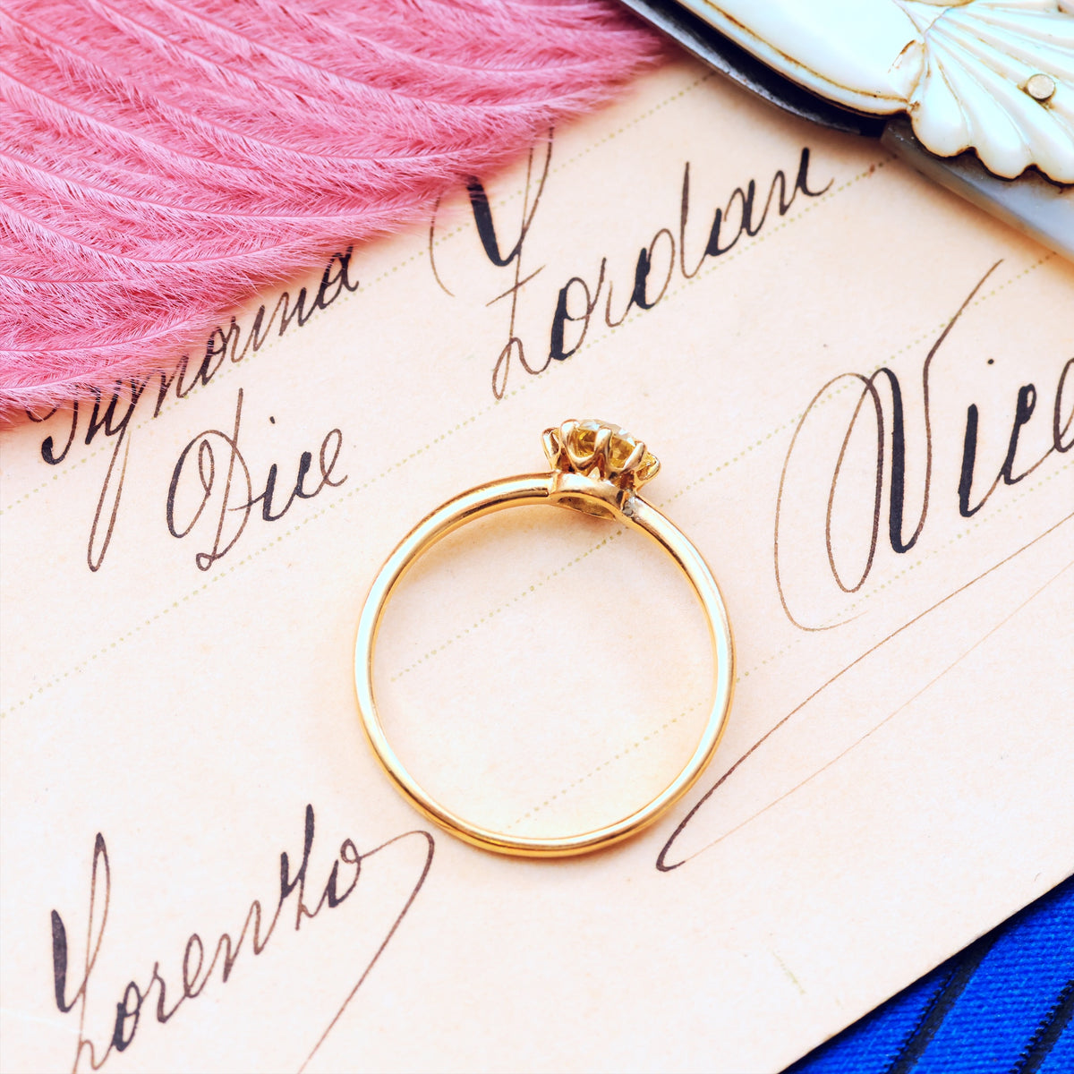 Antique Champagne 'Tiffany' Style Diamond Engagement Ring