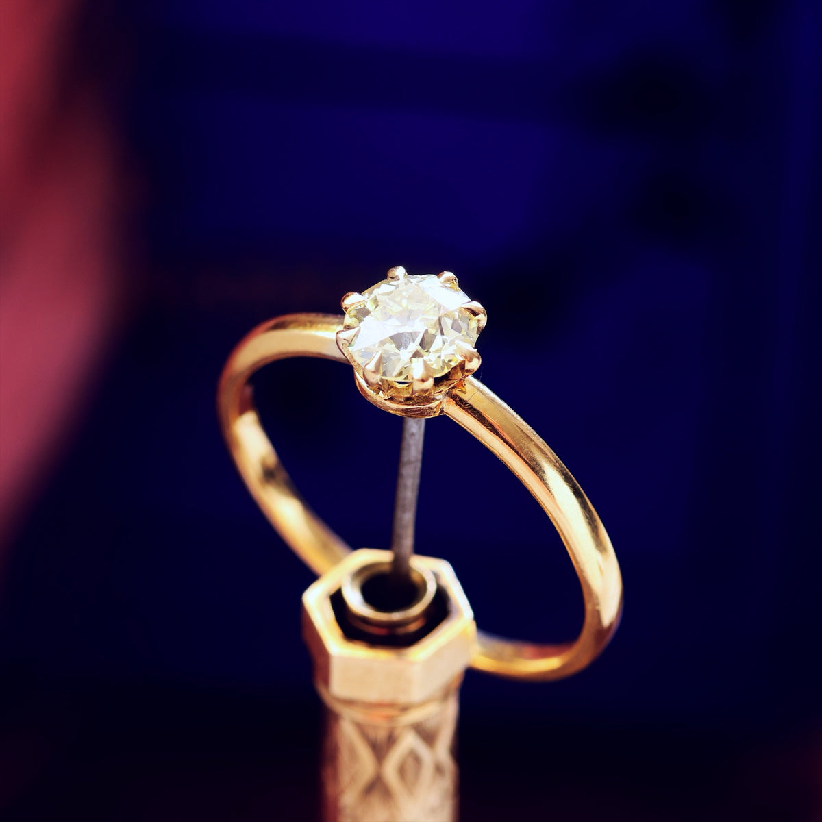 Antique Champagne 'Tiffany' Style Diamond Engagement Ring