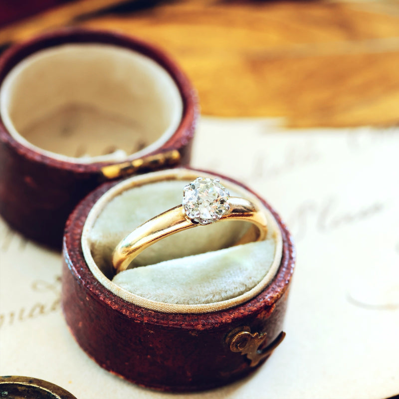 Antique Champagne 'Tiffany' Style Diamond Engagement Ring