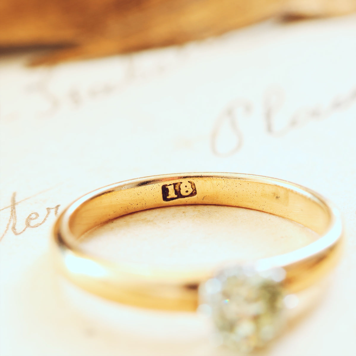 Antique Champagne 'Tiffany' Style Diamond Engagement Ring