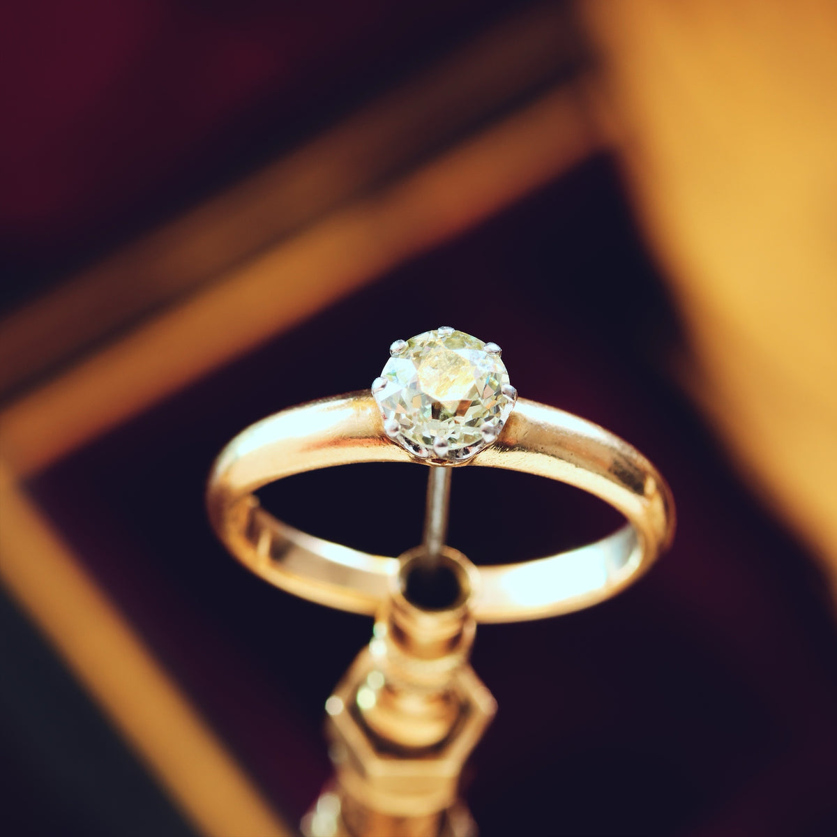 Antique Champagne 'Tiffany' Style Diamond Engagement Ring